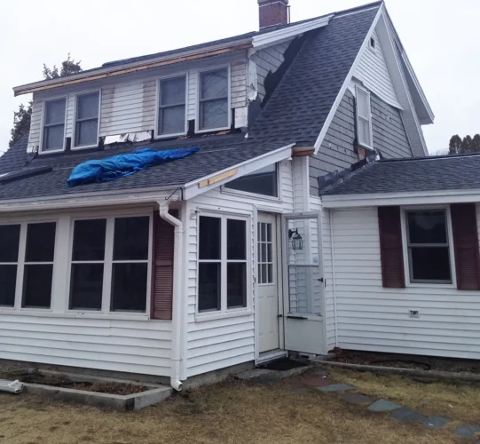 Siding Project before